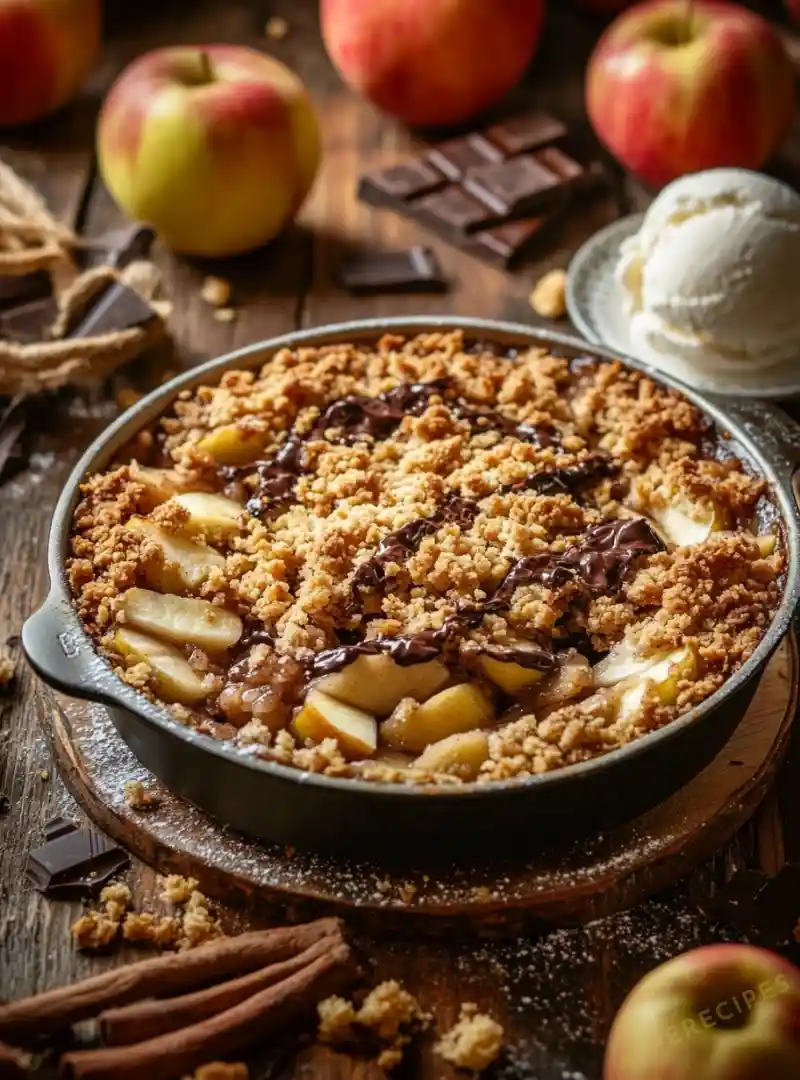 Apple Crisp with a Chocolate Swirl