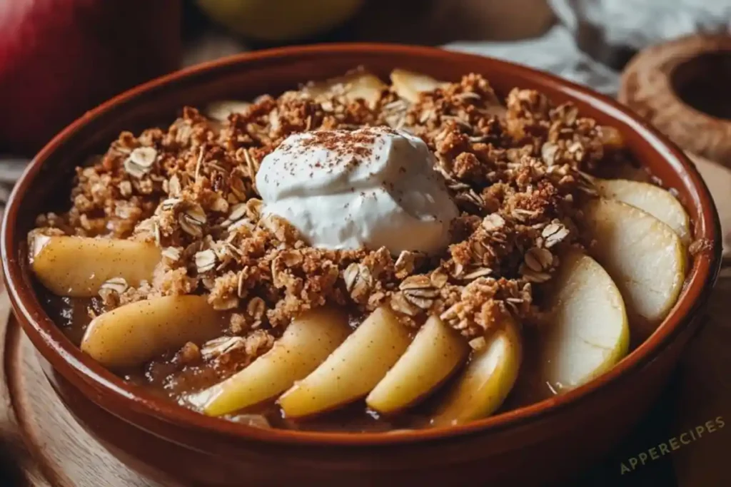 Apple Crisp with a Crème Fraîche