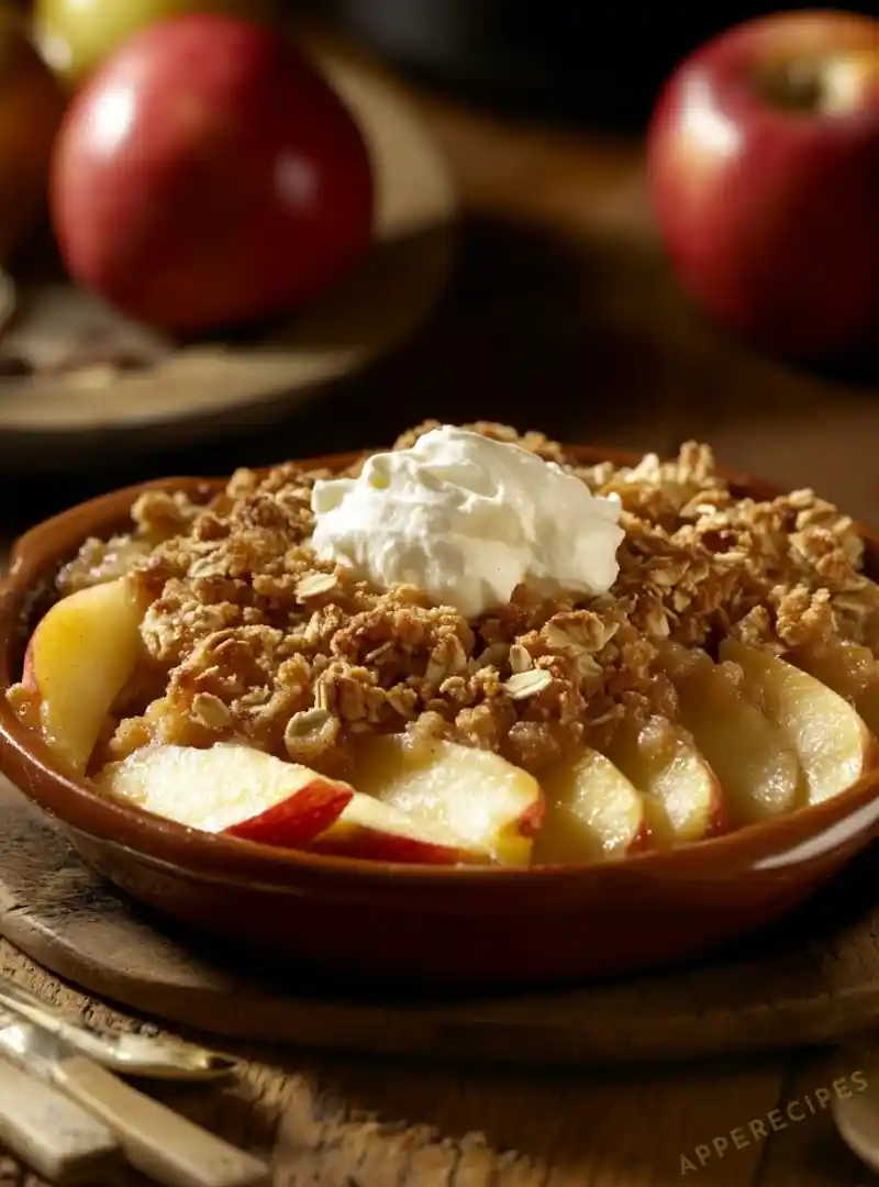 Apple Crisp with a Crème Fraîche