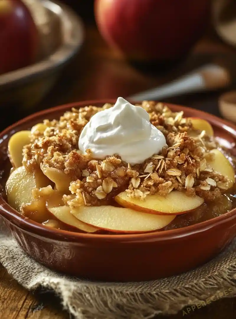 Apple Crisp with a Crème Fraîche