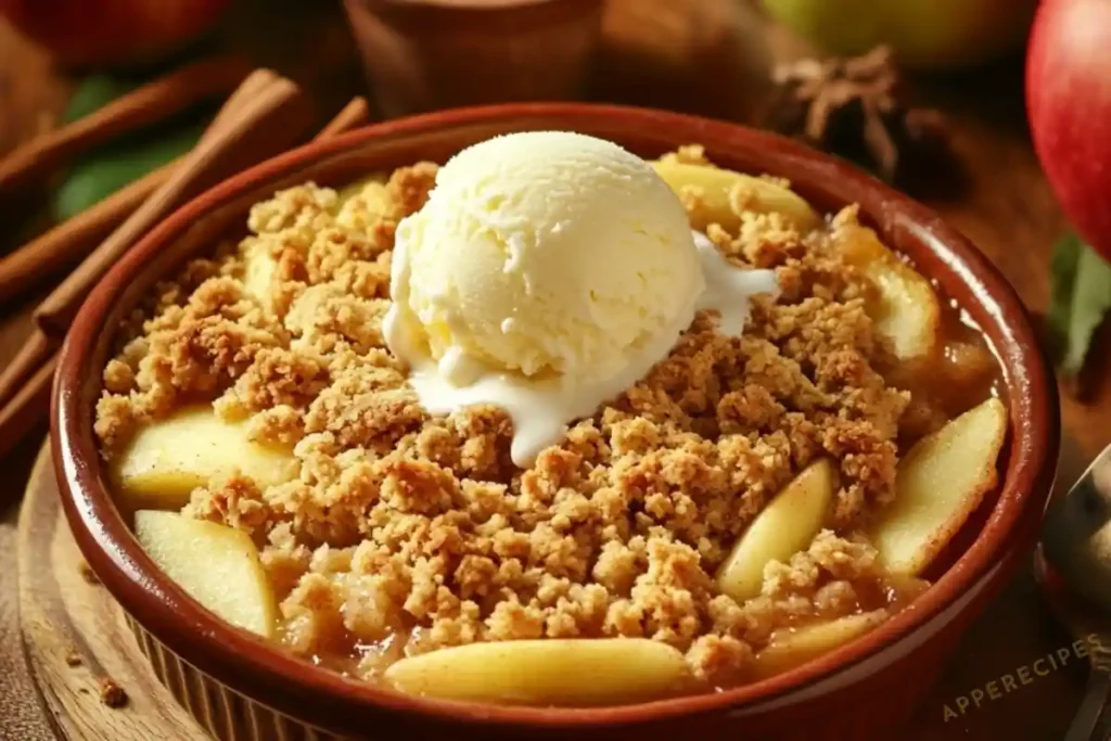 Apple Crisp with a Crumbly Cookie Topping