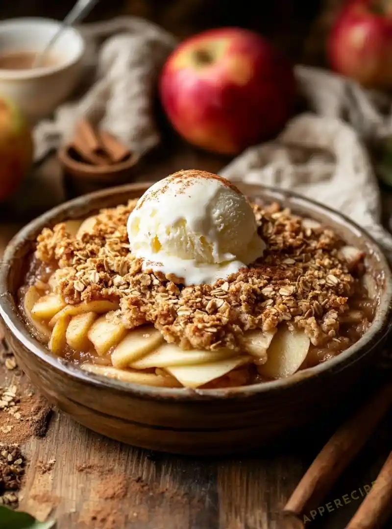 Apple Crisp with a Flaxseed Topping