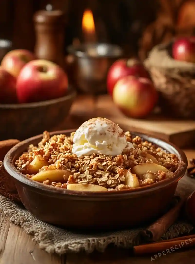 Apple Crisp with a Flaxseed Topping