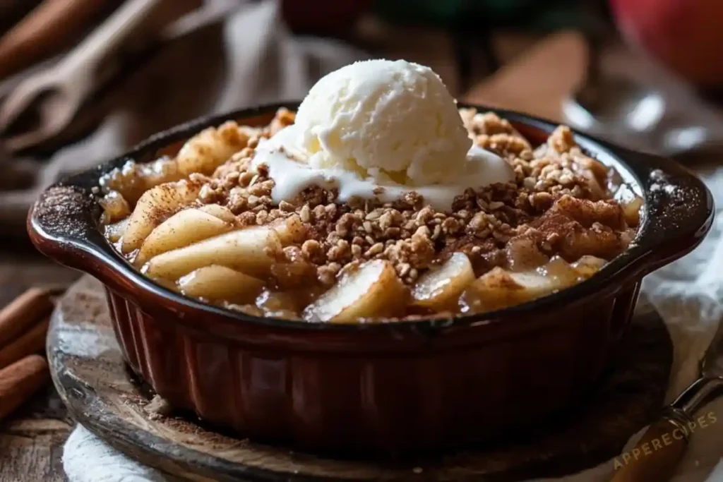 Apple Crisp with a Flaxseed Topping