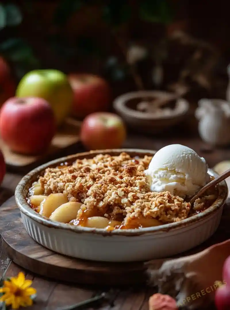 Apple Crisp with a Maple-Glazed Crumble