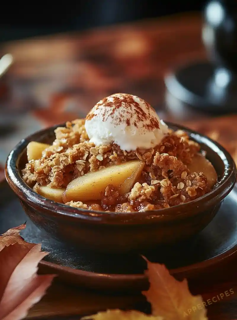 Apple Crisp with a Rum-Infused Topping