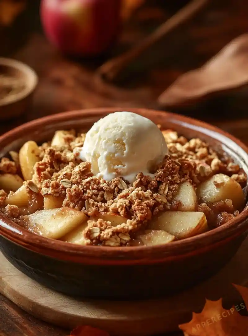 Apple Crisp with a Rum-Infused Topping