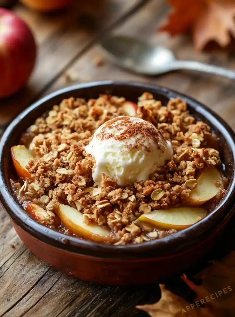 Apple Crisp with a Rum-Infused Topping