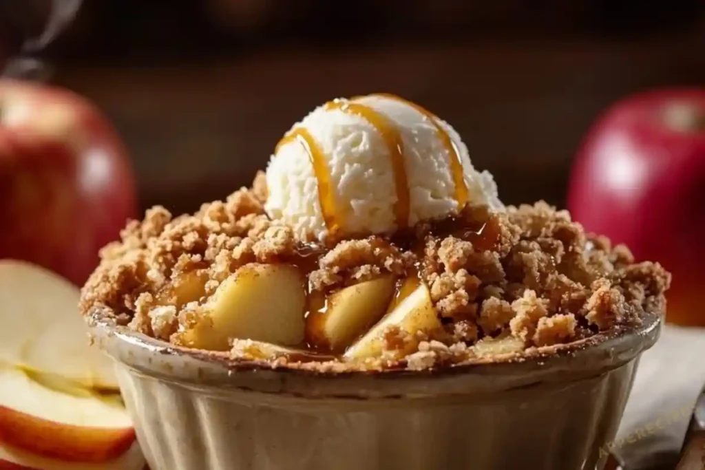 Caramel Apple Crisp with a Buttery Crumble