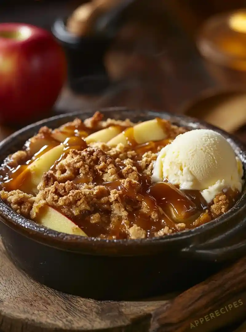 Caramel Apple Crisp with a Buttery Crumble