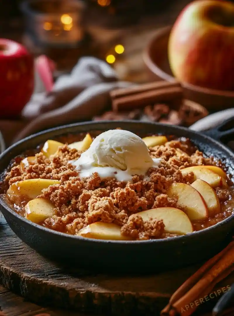 Cinnamon Sugar Apple Crisp with a Brown Butter Crumble