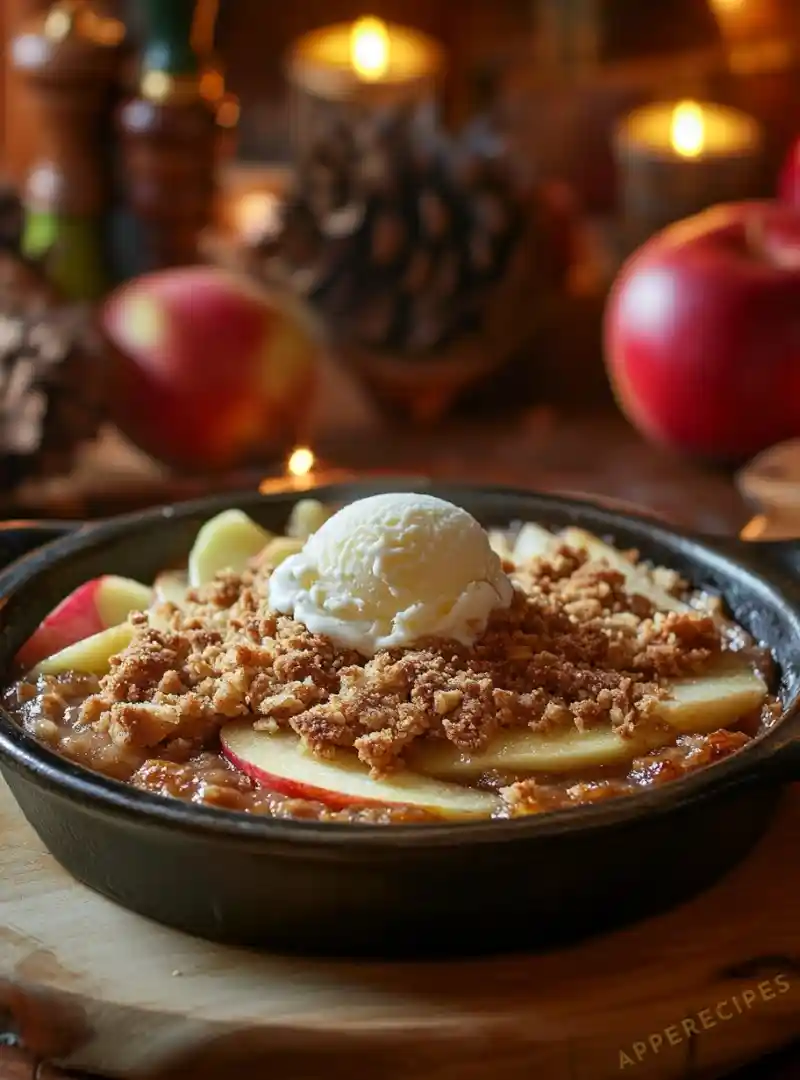 Cinnamon Sugar Apple Crisp with a Brown Butter Crumble