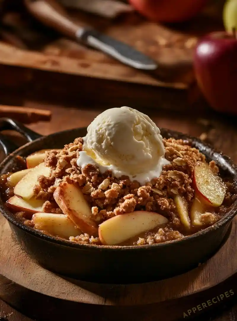 Cinnamon Sugar Apple Crisp with a Brown Butter Crumble